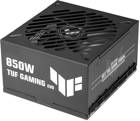 ASUS TUF Gaming 850W Gold Evo - PC-strömförsörjning (850 watt, modulär, 80+ guld, ATX 3.1, kompatibel, axiella fläktar med dubbla kullager, PCB-skyddsbeläggning)