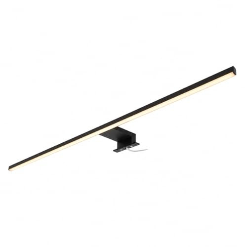 kalb LED badrum, löplampa, 80 cm, IP44, spegellampa med ljusflödeseffekt, 230 V, badrum för vägg eller spegelskåp, svart/krom, 3 000 K/4 000 K (svart, varmvit)