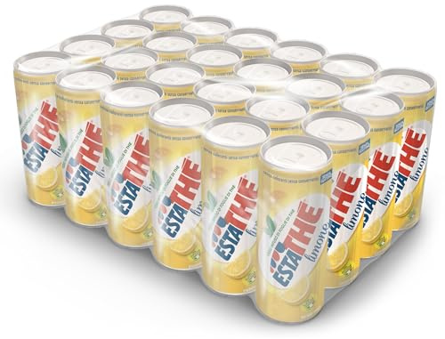 Estathé Limone - The Freddo con Vero Infuso di Foglie di The e Succo di Limone, Bevanda Analcolica Senza Glutine, 24 Lattine da 330 ml