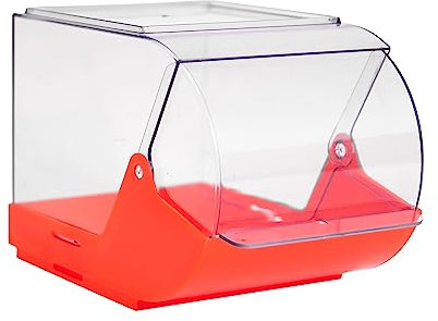 hünersdorff Stückartikelbox aus PP, mit transparentem Klappdeckel, 3,7 Liter Füllvolumen, rot