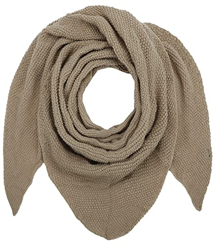 Ever Bloom Damhalsduk, stickad triangelhalsduk, mjuk triangelduk, lätt stickad halsduk, halsduk för kvinnor och flickor lång, enfärgad 195 x 80 cm, kaki, 195*80
