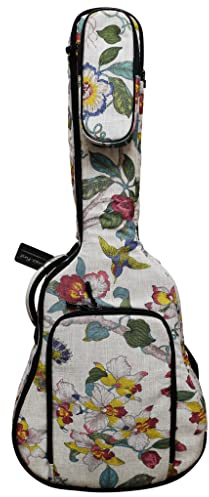 MUSIC FIRST 0.8 Padded Linen American Pastoral Style Soft Guitar Case, Gig Bag, Guitar Backpack (CHECK PHOTO No.2 AND MEASURE YOUR GUITAR!) (36~37 inch, 3/4 Junior Size)