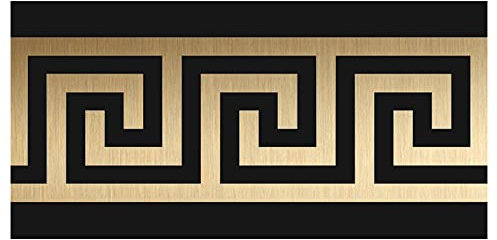 Funlife 1 Rolle Selbstklebende Bordüre, Tapetenbordüre Selbstklebend Wandtatoo in Griechischem Stil, Wandbordüre Klebefolie für Bad Spiegel Küche Fliesen, wasserdichte Raumdekoration, 10x200cm, Gold