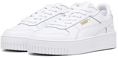 PUMA Carina Street Jr Sneaker, White White Gold, 38.5 EU