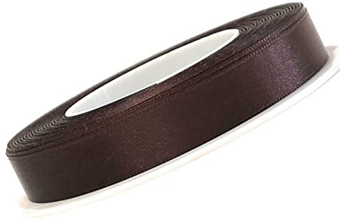 s.dekoda Satinband 25m x 10mm Dunkelbraun - Braun Schleifenband Dekoband Satin