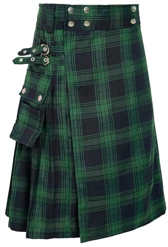 Usthirit Kilt for Men Traditional Highland Tartan Utility Scottish Mens Kilt (Z2386, 3XL)