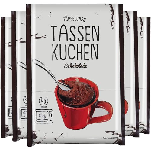 Tassenkuchen Schokolade von Tüpfelchen 5er Pack, Backmischung für die Mikrowelle (5x70g)
