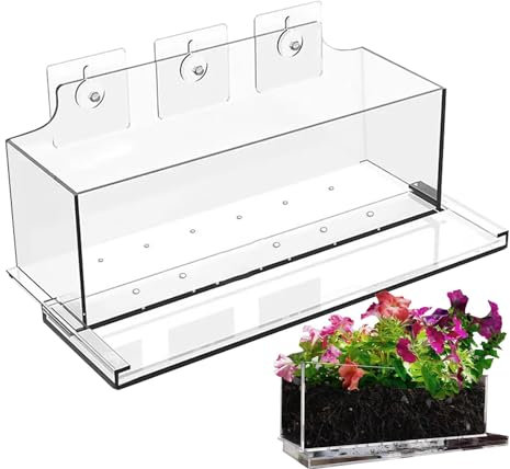 Fönsterlåda, blomkrukor för fönsterbräda, blomkrukor | rektangulär planteringskruka med fönster, dekorativ blomkruka, planteringskruka för fönsterbräda