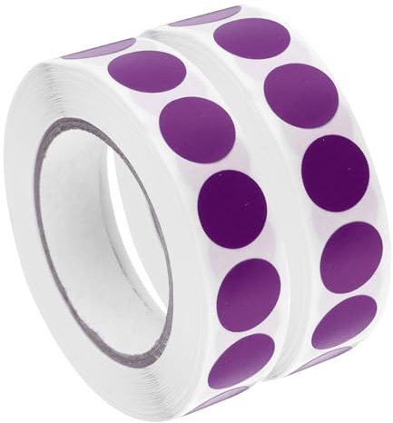 QUARKZMAN Etichette Adesive per Controllo Qualità Inventario 13mm/0,5 Viola per Magazzino Inventari, 2 Rotoli 2000 Pezzi