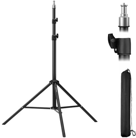 K&F CONCEPT Trípode de luz para fotografía, 230 cm, Metal Light Stand para fotografía de Estudio, Reflector, Flash y vídeo, trípode de iluminación Ajustable Alto con Bolsa para trípode y 1/4 Srew
