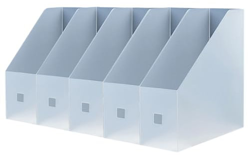 Fayemint 5 Piezas Titular de Archivos de Revistas, Revistero Archivadores de Plástico, Archivador de Plástico Blanco, para Escritorio, Archivo y Almacenamiento