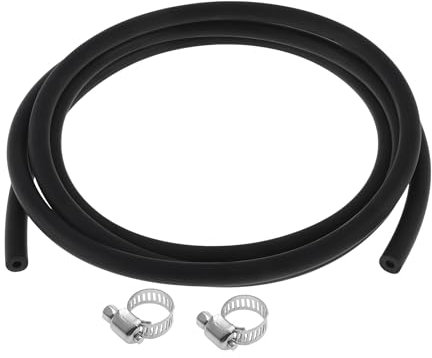 VekAuto 1 Set Tuyaux Pour Lubrifiant 0.20 ID 0.47 O.D 8.2ft l Tuyau En Caoutchouc Nitrile Avec 2 Pcs Colliers Pour Irrigation/Petit Équipement Noir