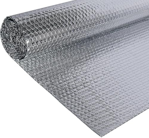 Isolation en feuille d'aluminium double face, 120 cm x 3 m, épaisseur de 3 mm, feuille isolante, feuille de calfeutrage, feuille réfléchissante, feuille d'aluminium pour coussin d'air, isolation pour