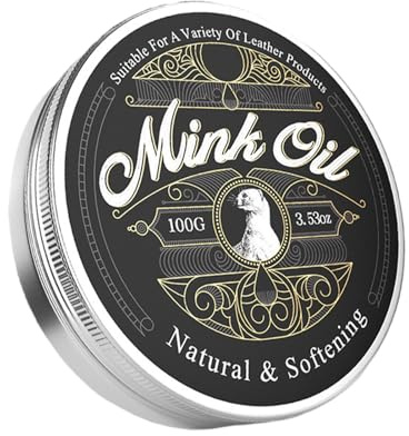 Mink Oil Paste, Leather Care Softener, All-Natural Conditioner with Cleaning Power, 100g Restoration Cream for Boots Shoes Clothing Furniture Bags Jackets Sofa Use, 100g