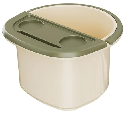 TISHITA Vasca Piedi Bacinella Pediluvio Secchio Pediluvio Bacinella Piedi Plastica Isolante Facile Da Trasportare Adatta Casa Relax Bagno, Beige