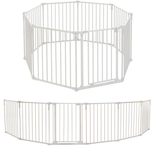 Toddleroo by North States - 3 In 1 Metal Superyard Baby Play Yard: 8 Panel Playpen, Gate, or Extra Wide Fence - Encloses Up to 19 Square Feet - 30 Inches Tall - Taupe