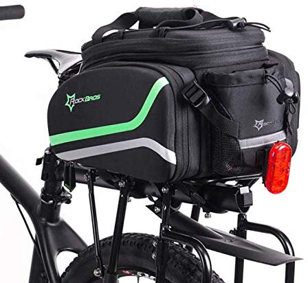 ROCKBROS Fahrrad Gepäckträgertasche wasserdichte Fahrradtasche für Gepäckträger mit Regenschutz 17-35L Transporttasche mit Schultergurt und Tragegriff