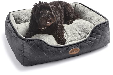 Silentnight Airmax Dog Bed – Medium Dog Pet Bed with Removable and Reversible Cushion, Mesh Sides to Prevent Overheating and Non-Slip Base – Easy Clean Machine Washable – 75 x 58 x 19cm – Medium