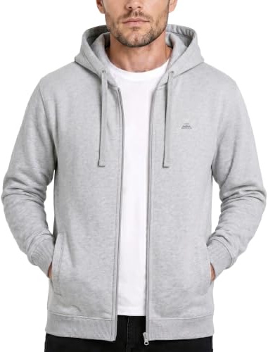 Iron Mountain Sweat à Capuche Zippé en Polaire pour Homme – Hoodie souple et confortable avec poignets côtelés