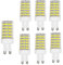 OUGEER Lot de 6 Ampoule LED G9 10W (Ampoule halogène équivalente 100W) G9 1000LM, Blanc Froid 6000K, Base en Céramique,Non Dimmable, Ampoule capsule g9 220v