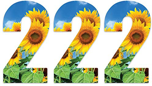 Pack of 3 Sunflower Bin Numbers Stickers - 2 Ideal for Office, Classroom Decoration, Out Door Wheelie Bins, Dustbin V1092 Packwith®