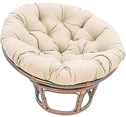 Papasansessel Kissen Polster für Gartensessel Wasserdicht Hängesessel Kissen Schaukelstuhlkissen Rund Papasan Ersatzpolster für Indoor Outdoor Garten,Beige,60 * 60cm