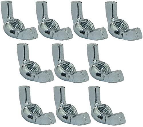 AERZETIX - C45456 - Lot de 10 - Écrous Papillons/à Oreilles - Écrous à Ailettes - en Acier Zingué 4.8 - Filetage M6 Métrique Femelle - Bricolage - Couleur Argent