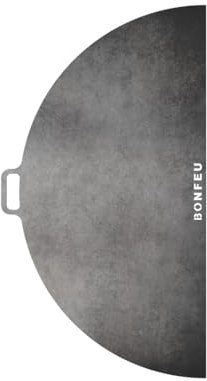 BonFeu Plancha Grillplatte ½ Ø60cm - Grillplatte Gasgrill & Plancha Holzgrill - Plancha Grill - Backplatte - Plancha für Gartenkamin, Terassenofen und Feuerstelle - Hochwertiger Stahl