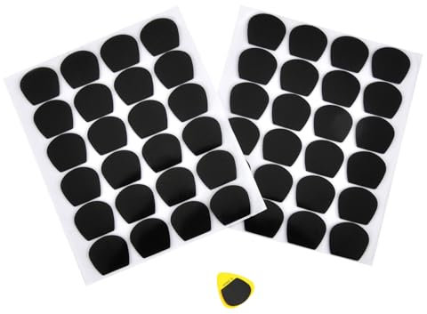 HONZUEN Plektrum 48 Stk Akustikgitarre Plektrum Anti-Rutsch-Aufkleber Dicke 1mm Anti-Rutsch-Aufkleber aus Silikon Für Bass Akustikgitarre E-Gitarre Ukulele Metallgitarre Rockgitarre Gitarren Plektrum