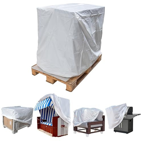 Housse de protection pour meubles en palettes européennes - 130 x 90 x 180 cm - Housse de protection pour meubles de jardin - En polyéthylène - PE 5s - Résistant aux UV