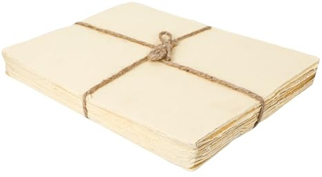 OVERDOSE Deckle Edge Paper – Confezione da 50 fogli di cotone fatti a mano – dipinti, disegni, lettere, cancelleria, spessore 200 g/m², dimensioni 20,3 x 15,2 cm