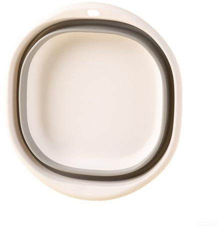 Vilgftyiet Umweltfreundliche faltbare Spülschüssel, Mehrzweck-Becken für Camping (weiß + grau M)