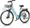 VARUN E-Bike Damen 28 Zoll mit 250W Motor, LCD Display, 6 Gang Pendler Elektrofahrrad, 36V Lithium-Batterie，E-Cityräder mit Korb vorne für den Einkaufsbummel, mit EU-Konformes