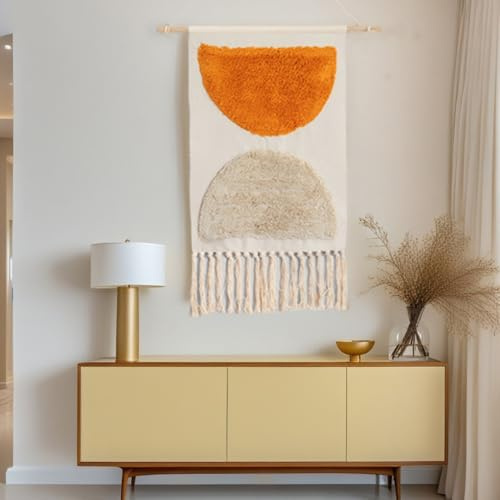 BMIDOT Tapiz de pared de algodón bohemio para colgar en la pared, con borlas, hecho a mano, para apartamentos, dormitorios, salas de estar, dormitorios, puertas, entradas, oficinas en casa (A1)