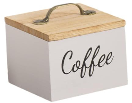 FytStycale Porte-dosette de Café avec Couvercle, Rustique, Boîte de Présentation pour Bureau, Blanc