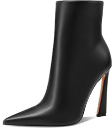 QUEEN HELENA Tronchetti con Tacco Alto Stivaletti Casual Eleganti Donna K4015 (Nero Pu, Sistema Taglie Calzature EU, Adulto, Donna, Numero, Media, 40)