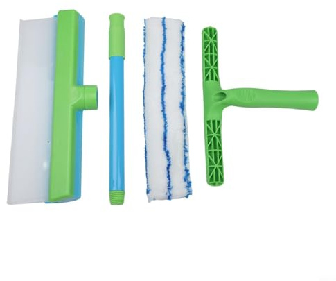 Kit de raclette en silicone pour nettoyage sans traces pour fenêtre, miroir et porte de douche – 30 cm de large incurvé, poignée ergonomique, réutilisable et lavable, outil de nettoyage domestique