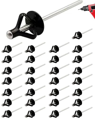 YIPFEN Remaches Ciegos 4.8x25mm Negros, 30 Piezas de Aluminio Robusto para Fijación Universal Duradera en Automóvil, Moto, Matrículas y Bricolaje.