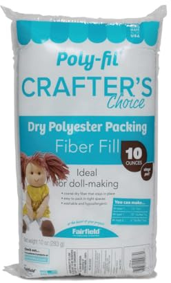 Poly-Fil Crafter's Choice Fiber Fill Stuffing, White, 10 Ounce, 1 Count