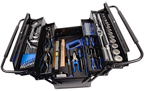 Projahn 8688 Werkzeugbox PROFICRAFT; Hochwertiger, dreistufiger Metallkoffer inkl. Universal Werkzeug; Ergonomisches Design mit Schaumeinlagen; für den professionellen Einsatz; 84-tlg.