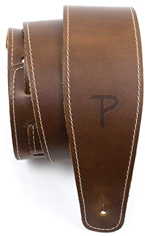 Perri's Leathers Ltd. - Gitarrengurt - Baseball-Leder (Serie) - Hellbraun - Einstellbar - Für Akustik-/Bass-/Elektrogitarren - Hergestellt in Kanada (SP25S-7049)