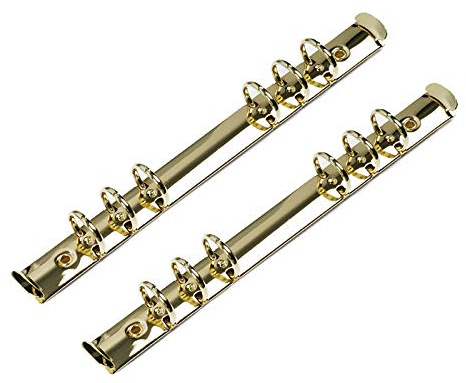 Moterm 2 Pieces 6-Hole Ring Binder Mechanisms Replacement Kit for Binder Planners (A5 Size, Gold Color, 19mm)