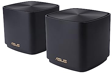 ASUS ZenWiFi AX Mini (XD4) AX1800 2er Set Schwarz kombinierbarer Router (2in1 Mesh Zugangspunkte-Set, AX1800 WiFi 6, 2x Gigabit LAN, App Steuerung, unterbrechungsfreies Roaming, AiProtection)