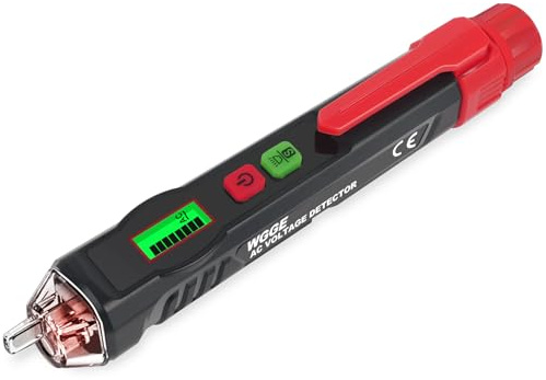 WGGE AC Voltage Tester/Non-Contact Voltage Tester with Dual Range AC 12V-1000V/48V-1000V, Electrical Pen with LCD Display and Flashlight Buzzer Alarm, Detect Wire Breakpoint, Live/Null Wire Tester.