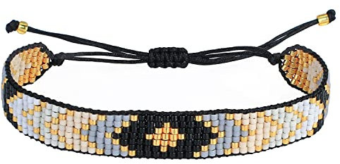 KELITCH Vintage Wickelarmband Modisches Miyuki Perlenstrang Armband Chic Handgewebter Schmuck Für Damen Herren