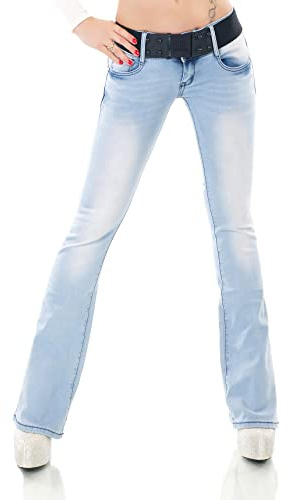 STIDIA Pantalon en jean Bootcut pour femme - Pantalon évasé - Denim stretch - Taille XS à XL