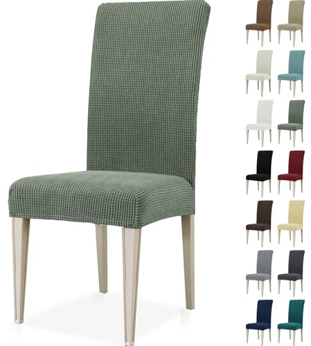 Ystyle Universal Stretch Stuhlhussen 6er Set, Hellgrün | Stuhlbezug Elastisch, Waschbarer Hussen für Stühle, Chair Cover für Hotel Bankett Küche Restaurant Hochzeit Party