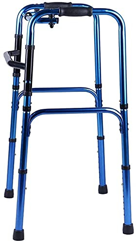 Rollator Walker Seniors Indoor Rollator Folding Walker Without Wheels for Seniors | Bariatric Adult Walking Frame Lightweight | Mobility Aid with Handles for Handicap - Adjustable Height for Short, Av