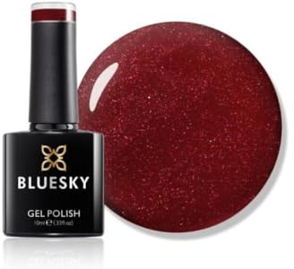 Bluesky Gel Nail Polish 10ml, My Only Wish - XMAS2102, Red Glitter Gel Nail Polish for 21 Day Manicure, Professional, Salon & Home Use, Requires Curing Under LED UV Nail Lamp