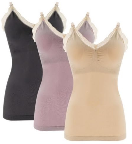 ACMEDE 3 PCS Débardeur d'allaitement Femme Tank Top Haut d'allaitement de Grossesse Camisole de Maternité sans Manches Débardeur de Maternité Tank Top Femme avec des Bretelles Réglables, S-XL
